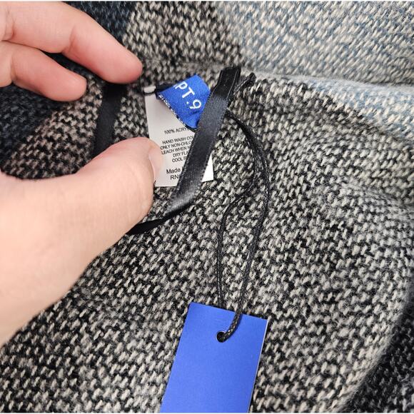 NWT grey black color block triangle shaped poncho OS career office teacher ^ - Picture 5 of 6